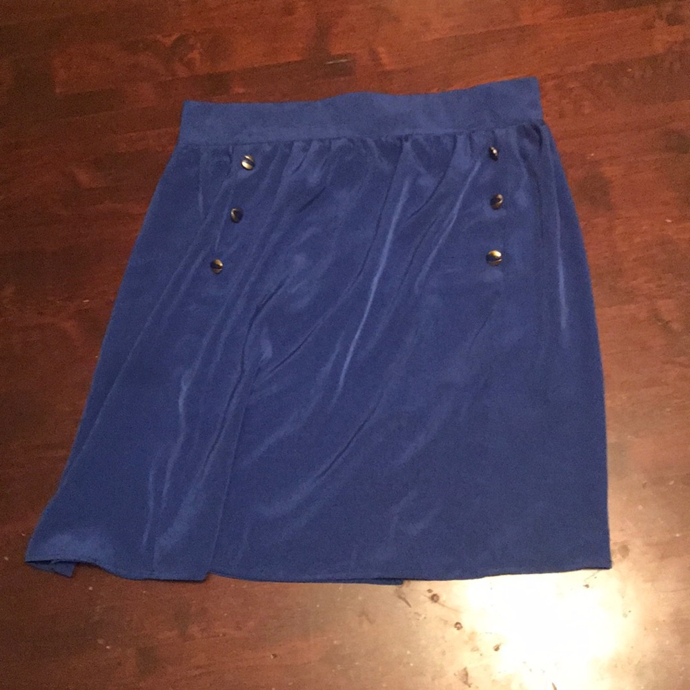 Royal blue A-line skirt